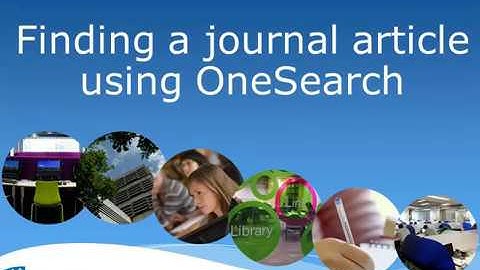 Finding Journal Articles using OneSearch at UCD Library
