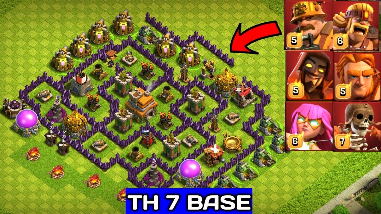 TH 7 BASE SPEEDRUN VS ALL SUPER TROOPS || CLASH OF CLANS