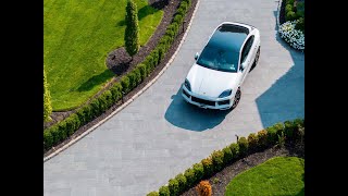 Modern Driveway Design with Bluestone Dark & Slate 16x32 Porcelain Pavers in Manhasset, NY