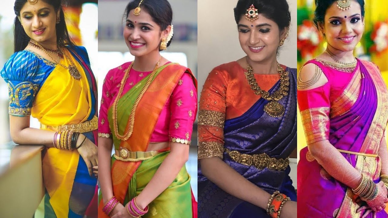 Latest silk saree blouse designs - Ideas for Pattu saree contrast ...