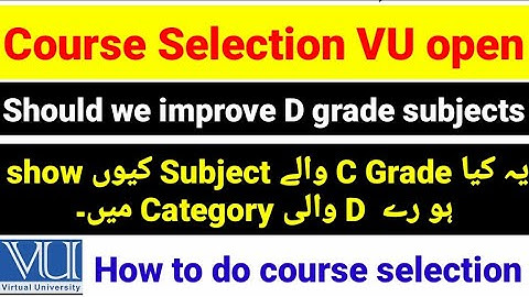 Good News Big change in VU course selection Fall 2023 | How to to course selection in vu