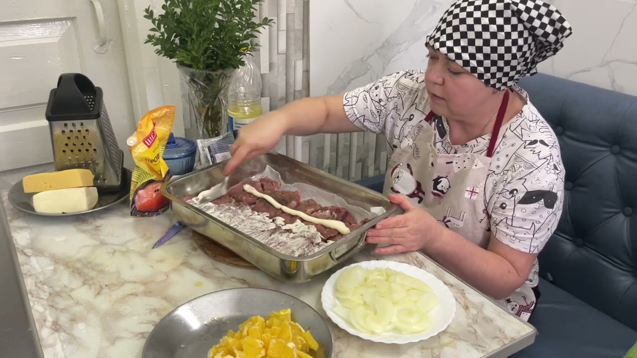 Светлана на кухне, блюда на день рождения! Рецепт. Мясо запечённое с апельсинами. Скумбрия с овощами