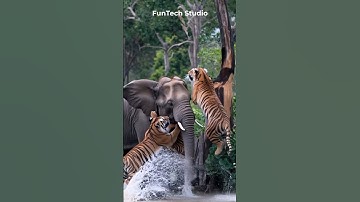 Elephant Vs Tigers Attack #animals #animal #animallover #shorts #short #shortvideos #tiger #wildlife