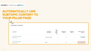 How to automatically link subtopic content to your pillar page in HubSpot