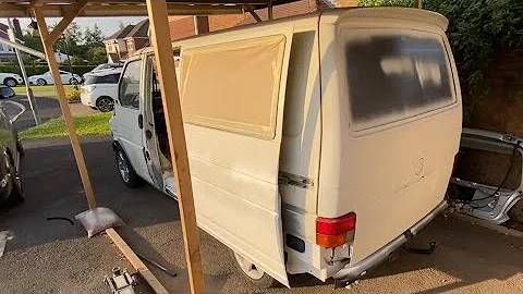 VW T4 ‘Donkey’ update, started spray painting