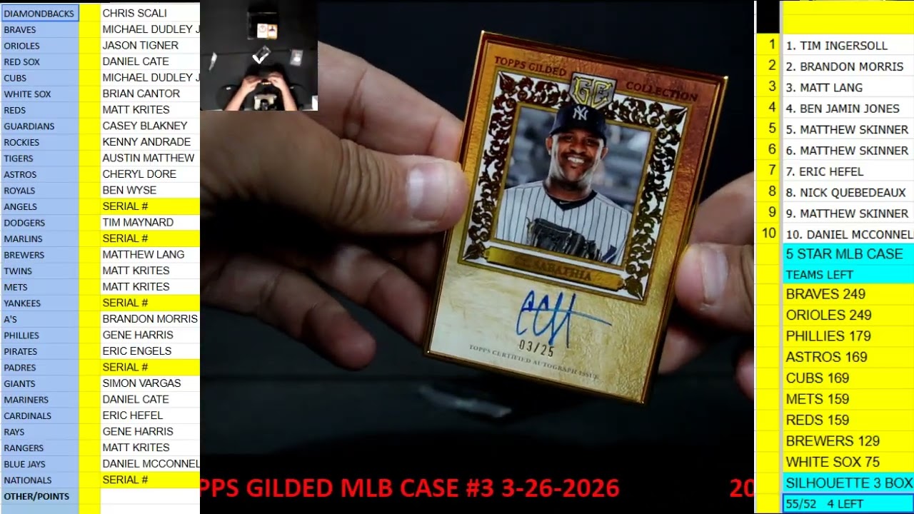 CAJUNBREAKER 2025 TOPPS GILDED MLB CASE #3 3-26-2026
