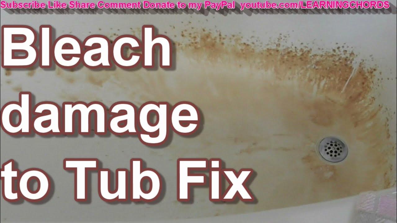 BATH TUB ORANGE BATH TUB Porcelain Damaged by BLEACH HOW TO REPAIR FIX