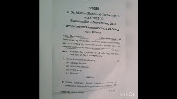 Computer Fundamentals||Bsc(hons)||2018#mdu1st sem