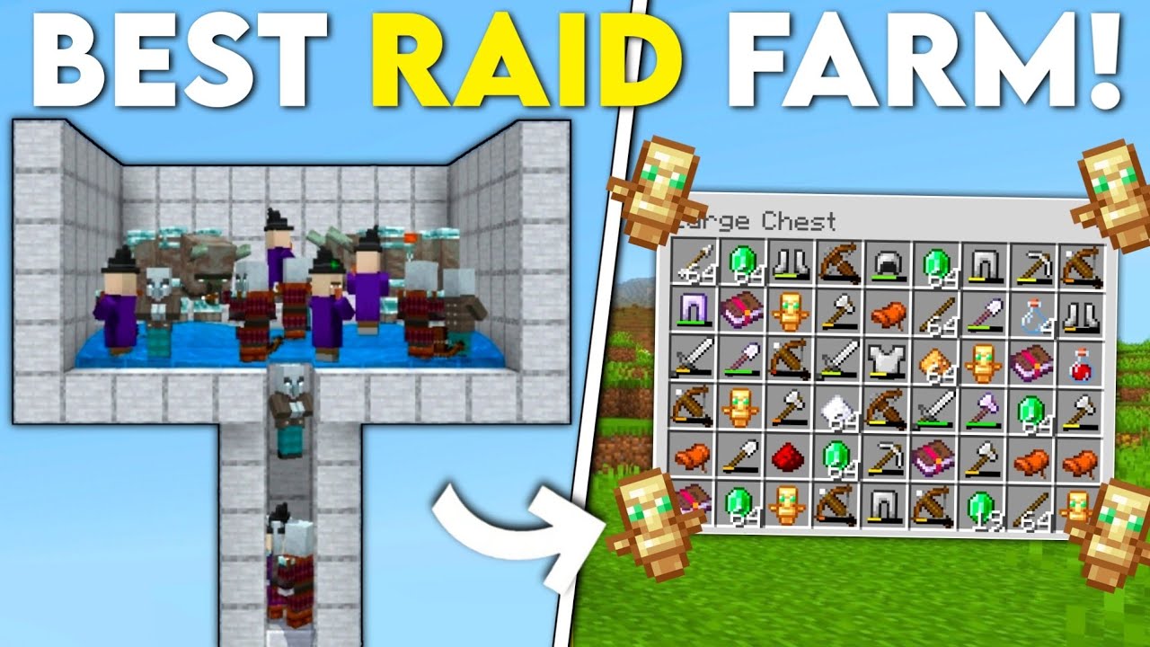 THE BEST RAID FARM In Minecraft Bedrock 1.21!(MCPE/PS5/Xbox/Nintendo ...