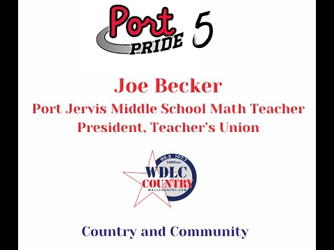 Joe Becker, Port Jervis Middle School Math Teacher visits with Michelle Taylor