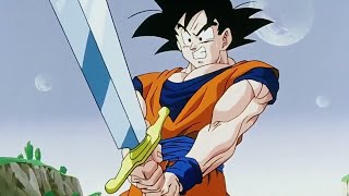 Goku trains with Gohan, Goku appears while Gohan, Goku holds the sword, Dragon Ball English Dub screenshot 4