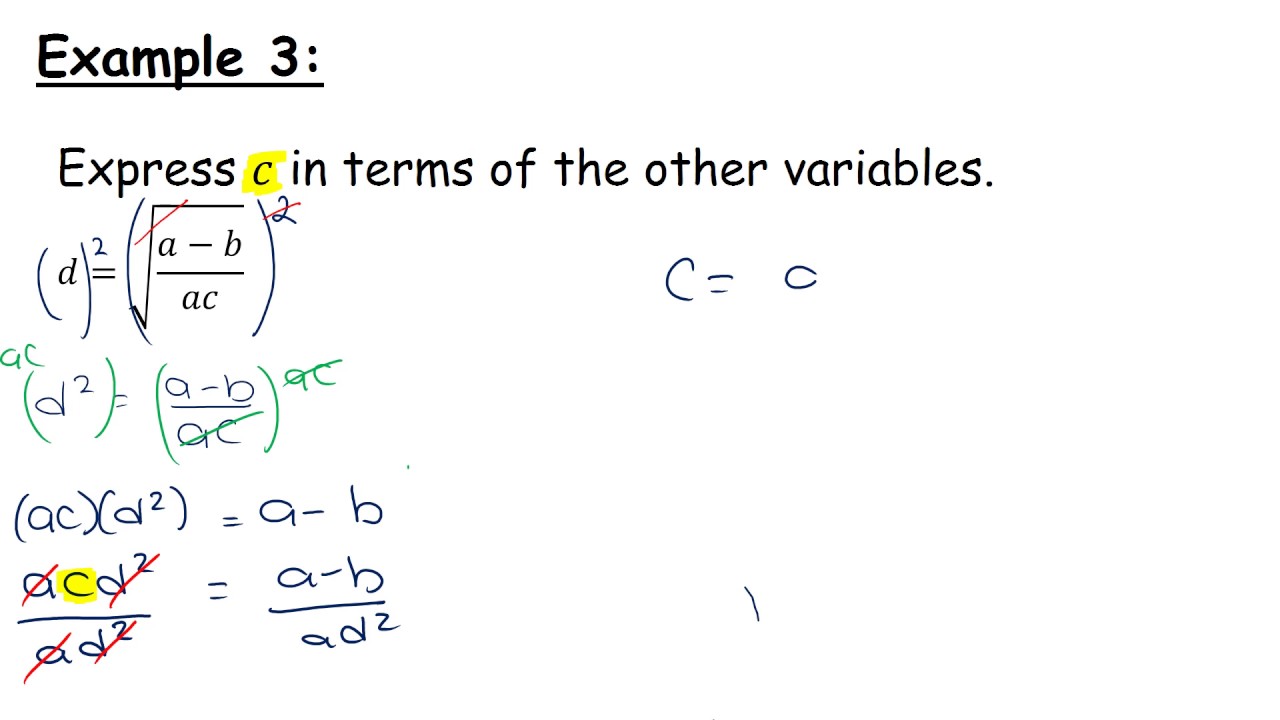 LCHL - Algebra Revision - Manipulation of Formulae - YouTube