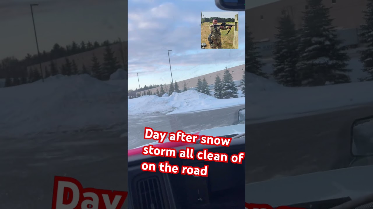 Day after snow storm all clean off the road 