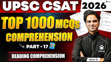 UPSC CSAT 2026 Free Classes | UPSC IAS Prelims English Reading Comprehension Passages Practice MCQs