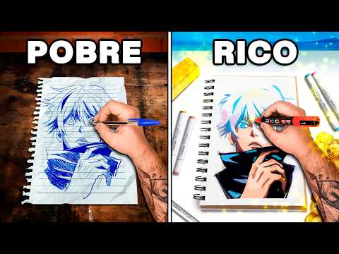 RICH vs POOR Artist - Drawing GOJO from Jujutsu Kaisen