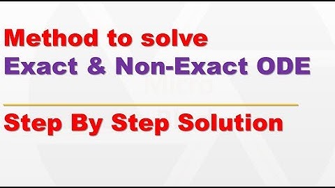 Method to Solve Exact and Non-Exact Ordinary Differential Equation