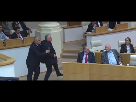 დაპირისპირება პარლამენტში - ჭიჭინაძემ მიკროფონი მოგლიჯა და ვიქტორ ჯაფარიძეზე გაიწია