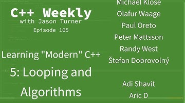 C++ Weekly - Ep 105 - Learning "Modern" C++ - 5: Looping and Algorithms