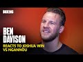 Anthony joshua trainer ben davison reacts to devastating ngannou ko