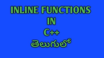Inline Functions in C++  in Telugu