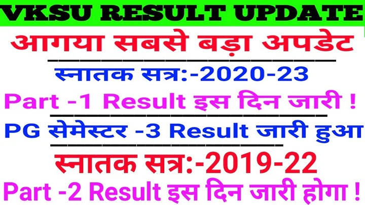 Vksu Result Callender जारी किया | Vksu Part 1 Result 2020-23 | PG Semester 3 Result | Part 2 Result