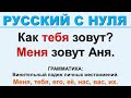 Винительный падеж личных местоимений. Русский с нуля.