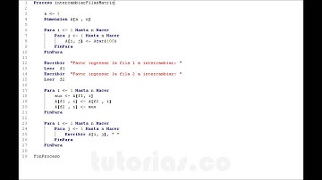 arreglos – pSeint (intercambiar filas matriz)