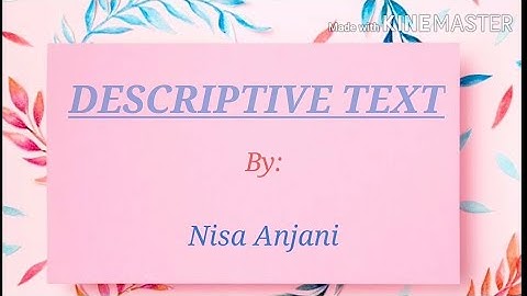 (1) DESCRIPTIVE TEXT || Microteaching Video of PPL 3