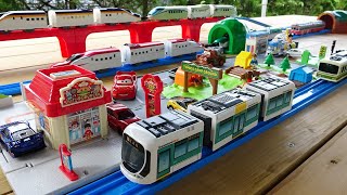 Plarail Shinkansen & JR trains ☆ Play with mini cars on a campsite and drive-through course