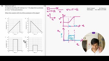 An object is travelling with velocity 5 m s . The object then accelerates to 15 m s in the same