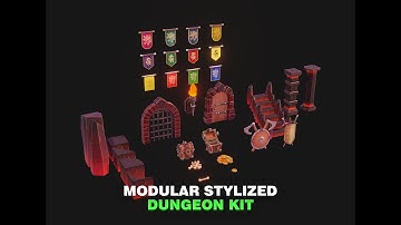 Modular Stylized Dungeon Kit 3D Model