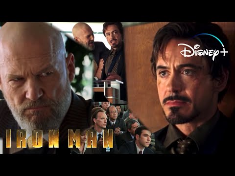 Iron-Man 1 | Tony Shuts Down The Weapons Industry Scene | Disney+ [2008]