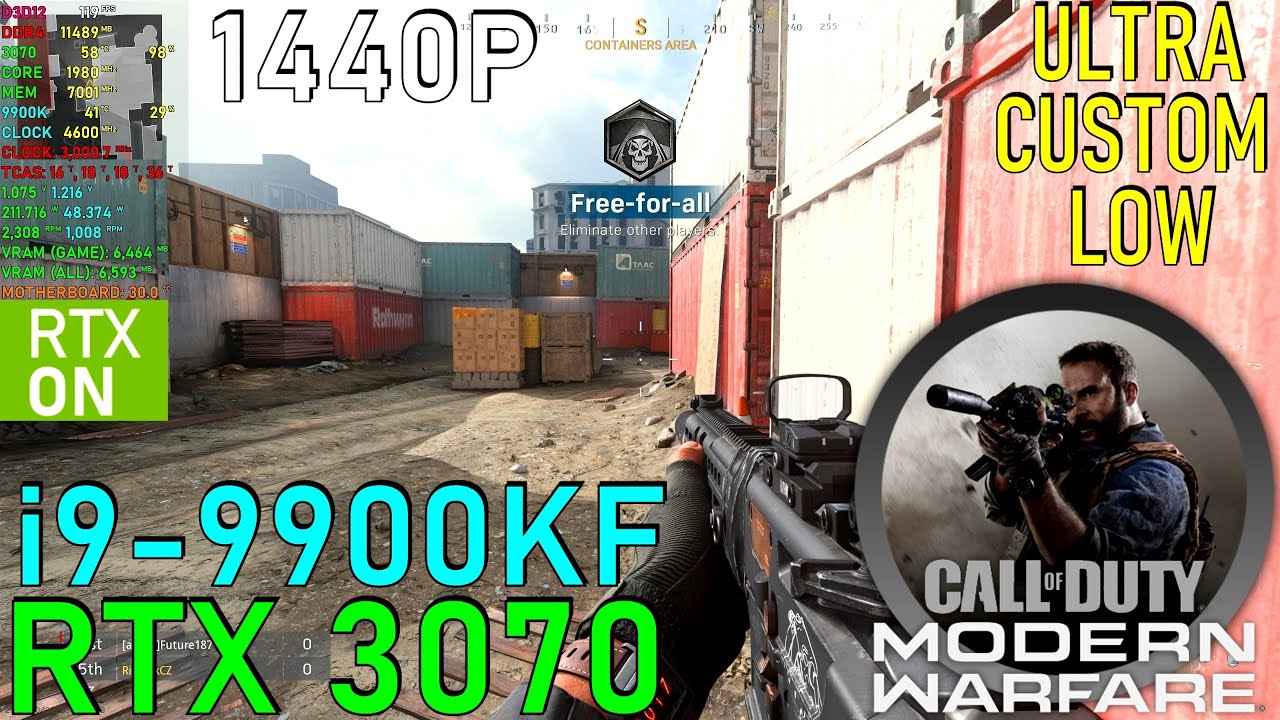 Call of Duty Modern Warfare RTX 3070 & 9900KF 4.6Ghz - Max Settings 1440P