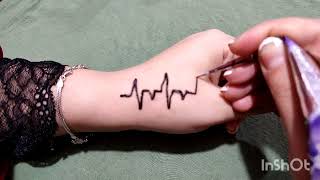 تاتو عروسه ناعم ورسم نبضات القلب علي اليد Heartbeat  #Tattoo_Heartbeat
