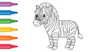 Animal coloring book |Zebra coloring pages|kolouring drawing book