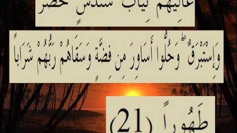 القران الكريم سورة الإنسان الاية 21