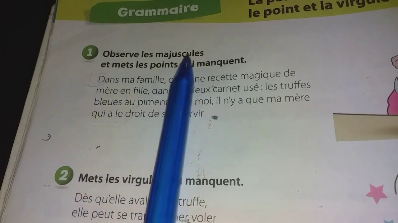 Coquelicot ce1 :cahier d'activités /Grammaire :La ponctuation de la phrase Le point et la virgule