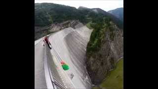 skydiving jump from a DAM