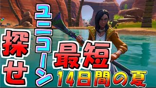 【14日間の夏チャレンジ】ユニコーンの浮き輪の場所！　フォートナイト　FORTNITE