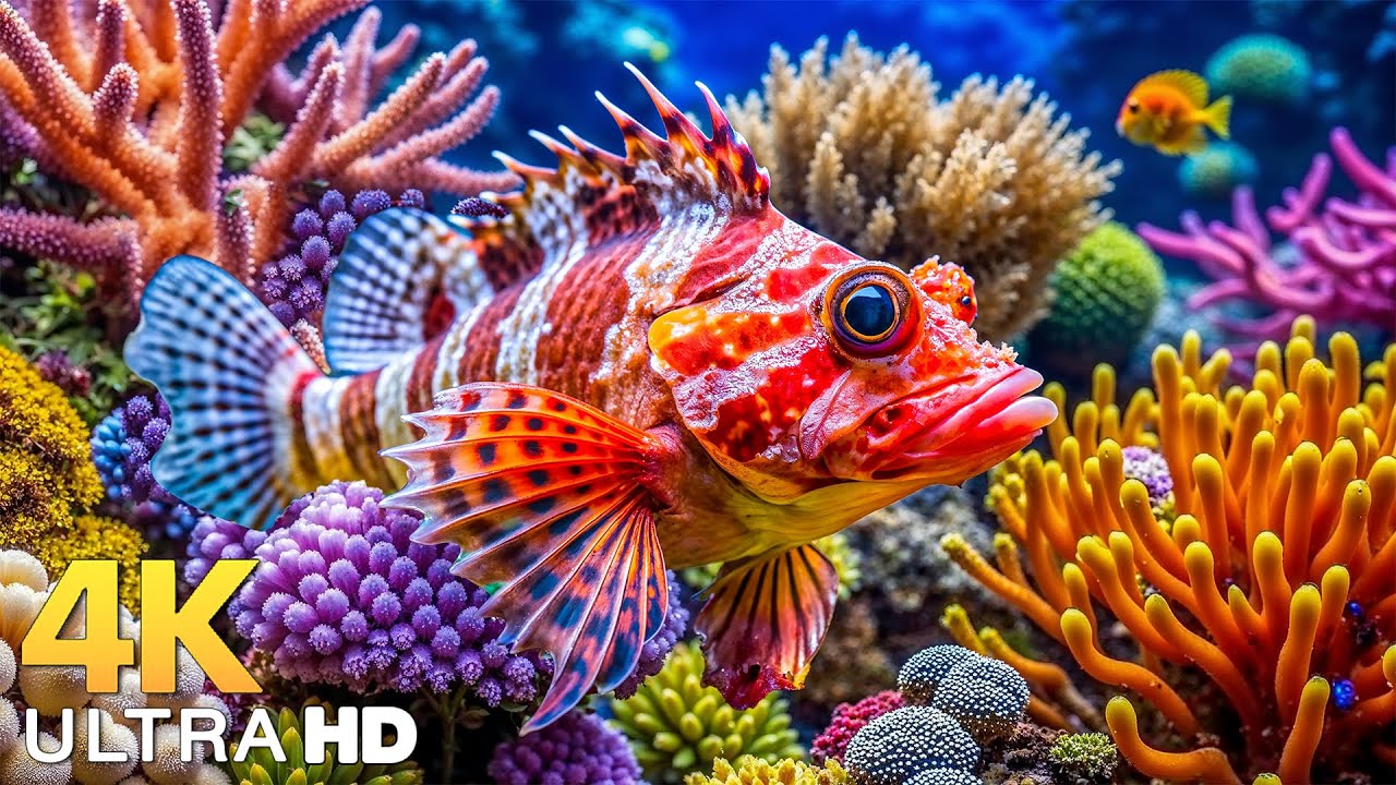 Underwater Wonders 4K | Marvel at Sea Animal in The Best 4K Aquarium 🐳 Ocean Relaxation Film #5