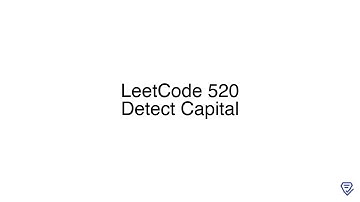 LeetCode 520: Detect Capital