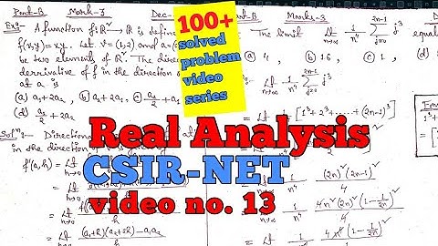 CSIR-NET Real Analysis 100+ solved problems video series|| video no. 13||