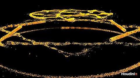 Houdini particle system. Mantra effect