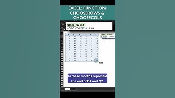 NEW EXCEL functions CHOOSEROWS and CHOOSECOLS