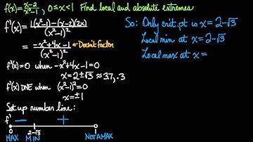 Finding Local and Absolute Extrema, Example