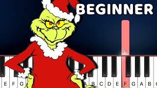 You're A Mean One, Mr. Grinch - How The Grinch Stole Christmas | BEGINNER PIANO TUTORIAL