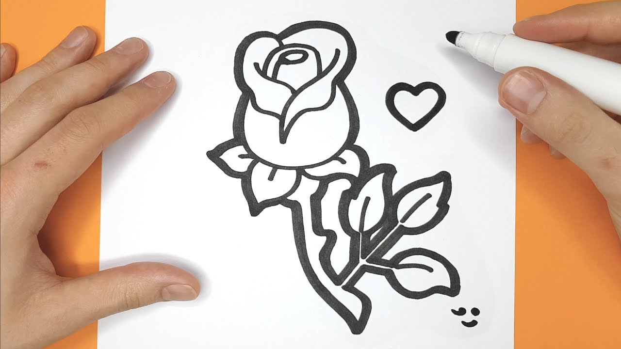 Aprende a dibujar una ROSA Kawaii (color rojo) - YouTube