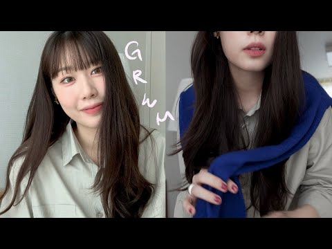 GRWM 내추럴한 장미빛 데일리 메이크업하고 외출 준비 같이 해요☀️🌹 (ft.요즘의 스킨케어템과 백신 TMI💉)