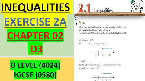Linear Inequalities | O Level 4024 | IGCSE 0580 | D3 Chapter 02