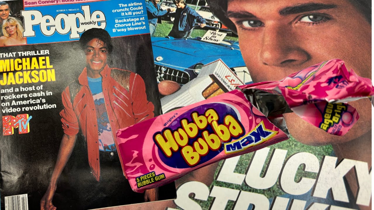 1980's ASMR: old magazine page flipping / gum chewing / whispers